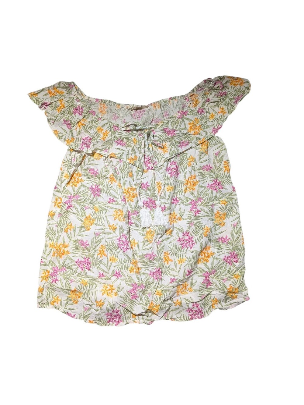 🌞 3/$15 Style & Co Floral Off The Shoulder Top Large